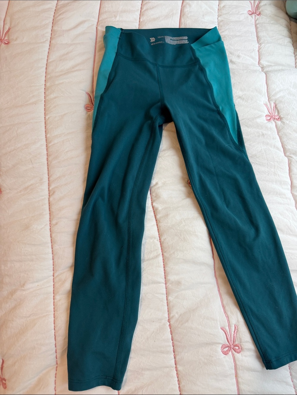 all in motion Teal Two-Tone Kids Leggings